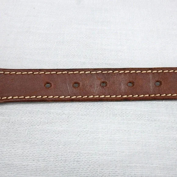 Eddie Bauer Belt Womens Large Brown Italian Leather Brass Buckle USA Western - Picture 14 of 15